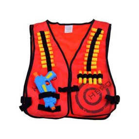 Mellény habszivacs töltényekkel piros színben