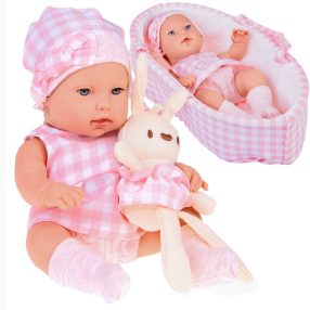 BABY DOLL BABA NYUSZI KABALÁVAL, rózsaszín ruhácskában